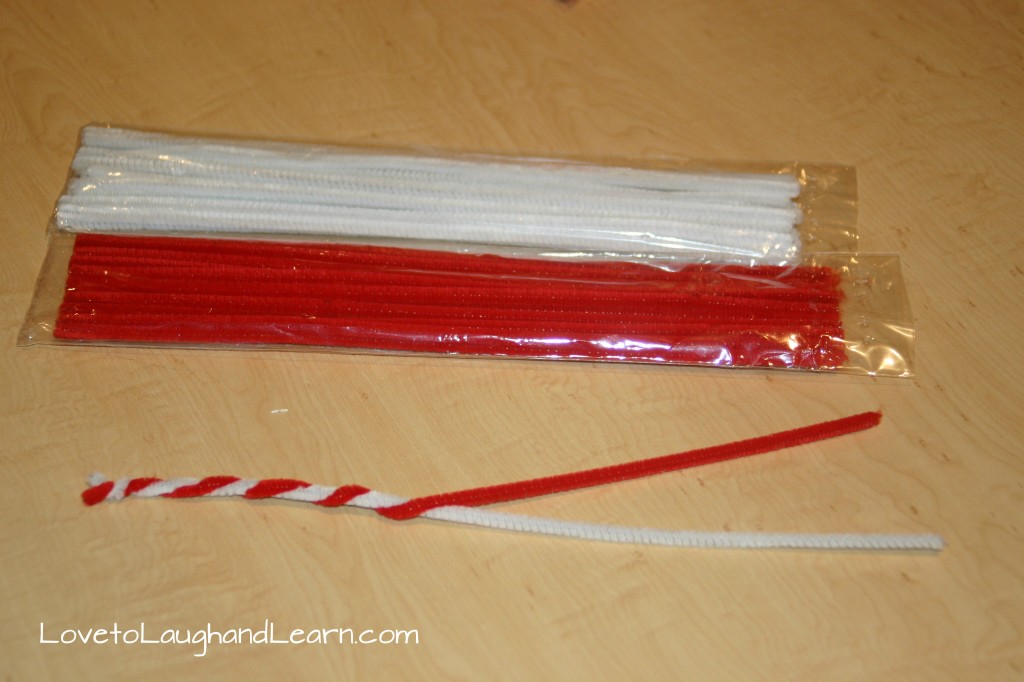 Candy Cane Craft with Pipe Cleaners