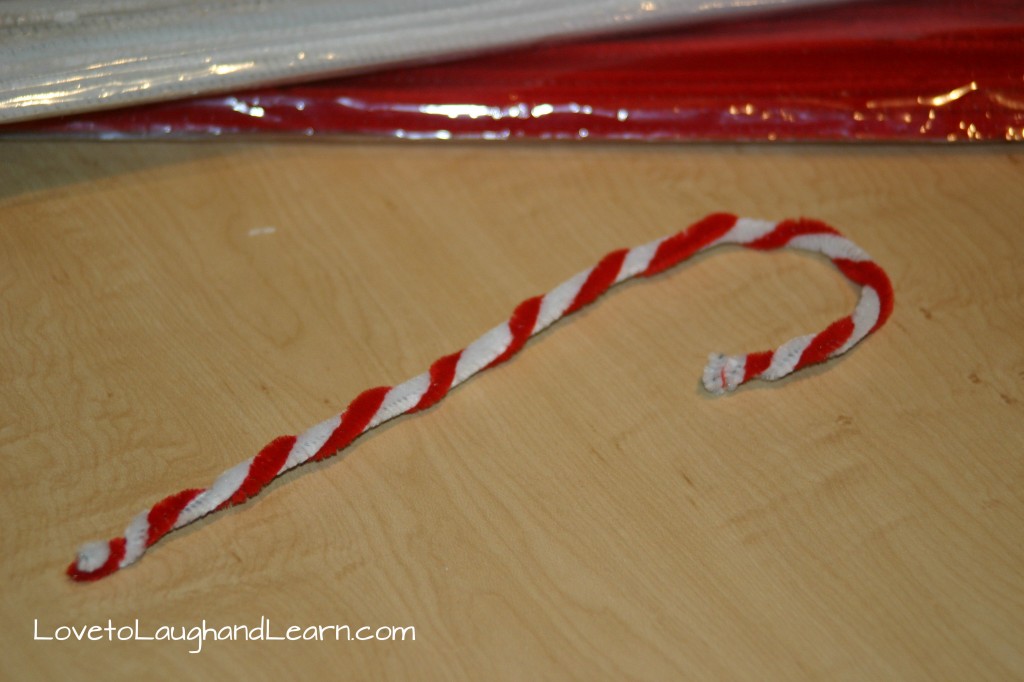 Candy Cane Craft with Pipe Cleaners