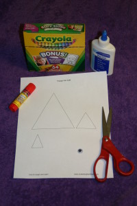 Materials for Triangle Fish Craft