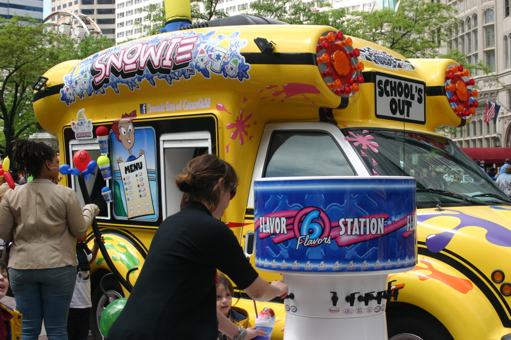 Kid themed sno-cone stand at the Chase 500 Festival Kids' Day