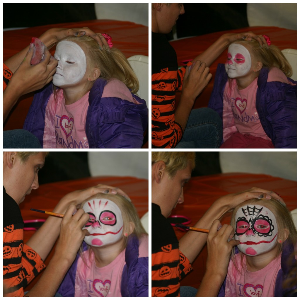 Spooky Fun at Conner Prairie: face painting