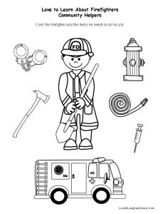 Community Helpers: Firefighter Fun Sheet