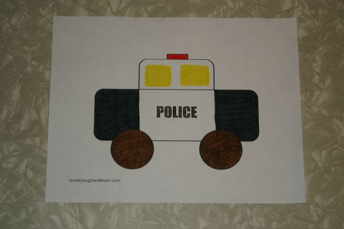 Kids Craft Kit Police Officer Boy Girl Police Car Wood Cutout Shapes DIY  Kids Craft Kids Coloring Kit Color With Markers Crayons 