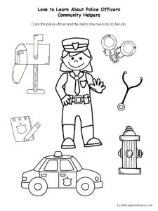 Police Officer Fun Sheet - Help the officer find the equipment she needs to do her job.