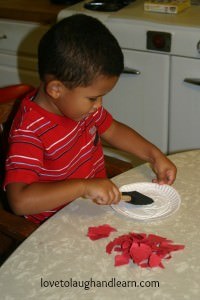 Learning Activities for the Color Red: Torn Paper Apple Craft