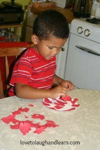 Learning Activities for the Color Red: Torn Paper Apple Craft