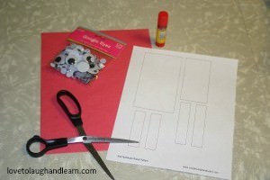 Materials for Red Rectangle Robot Craft