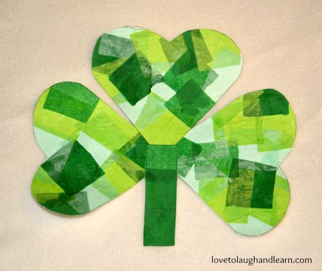 Make a Tissue Paper Shamrock Craft, Crafts…