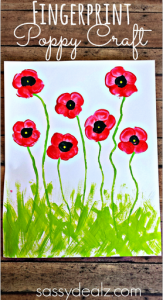 Fingerprint Poppy Craft by Crafty Morning