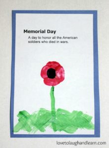 Fingerprint Poppy Craft with free printable