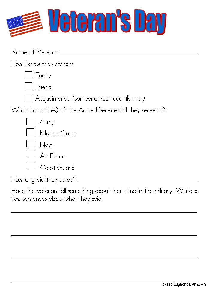 Get your free Veteran's Day Questionnaire